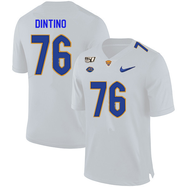 2019 Men #76 Connor Dintino Pitt Panthers College Football Jerseys Sale-White